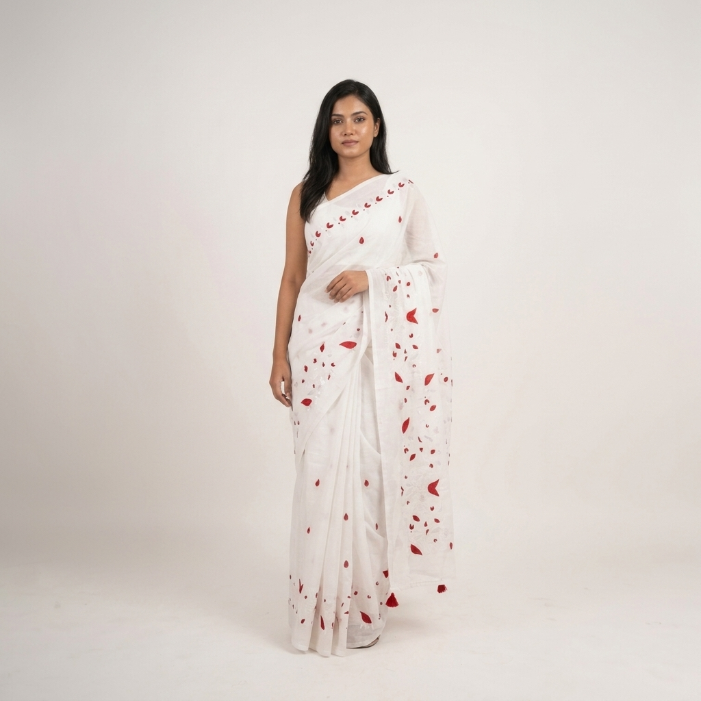 Puja Collection Half-Silk Saree for Women – Comfortable Screen-Printed Design, Perfect for Every Season