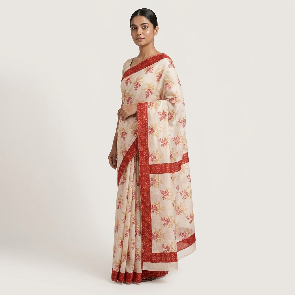 Traditional Handloom Saree for Women with Elegant Ethnic Motifs